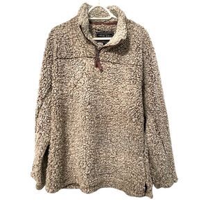 True Grit Frosty Tipped Pile 1/4 Zip Stadium Pullover Tan Medium‎ (runs big)